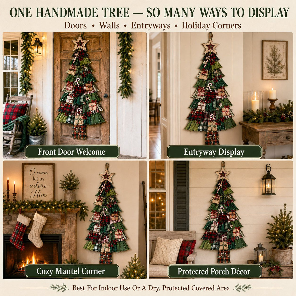 🎄Beginner-Friendly DIY Oversized Patchwork Christmas Tree Door Hanging Kit | Complete Kit with All Tools & Step-by-Step Guide Included