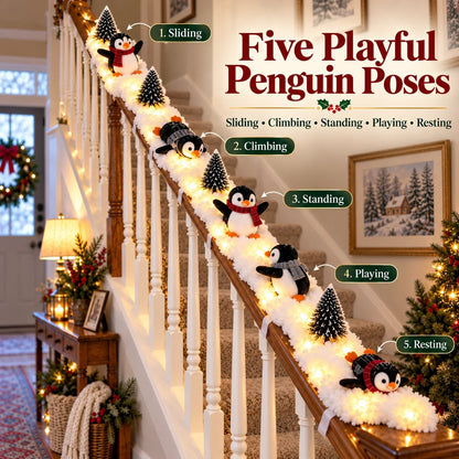 🔥Hot Sale 22% OFF🔥Playful Penguin Snowy Stair Railing Decor