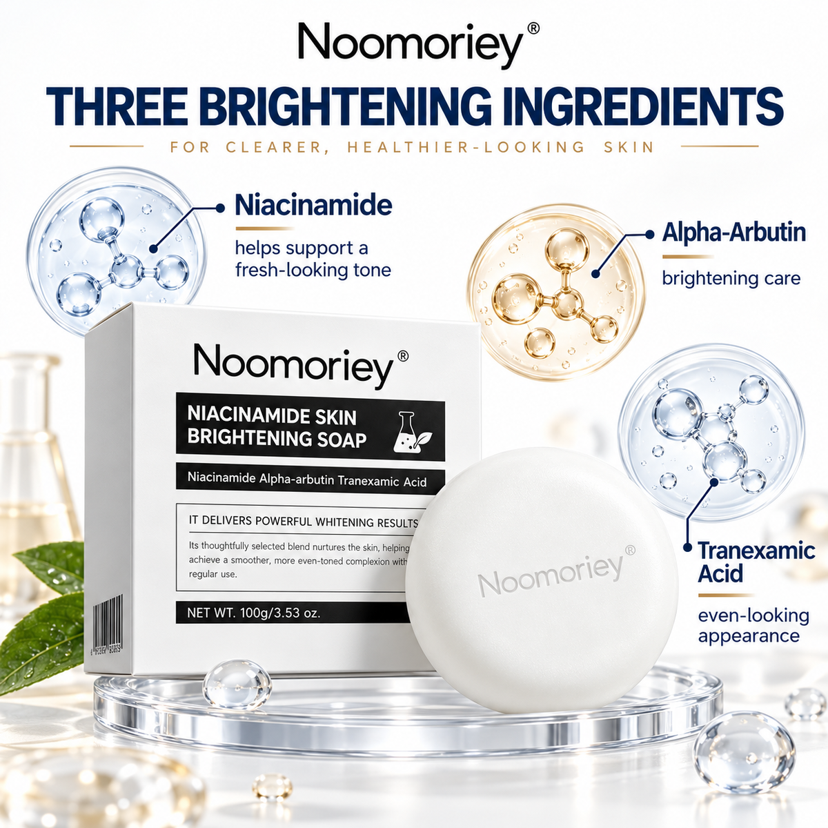 🔥 50% OFF Niacinamide Brightening Soap Bar – Gentle Body Cleanser for Smooth, Radiant Skin