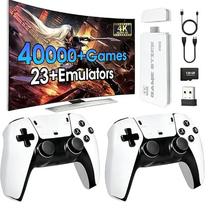 🎮2026 Upgraded Retro Game Stick, 4K HDMI, 40000+ Classic Games, 23 Emulators, Dual Controllers