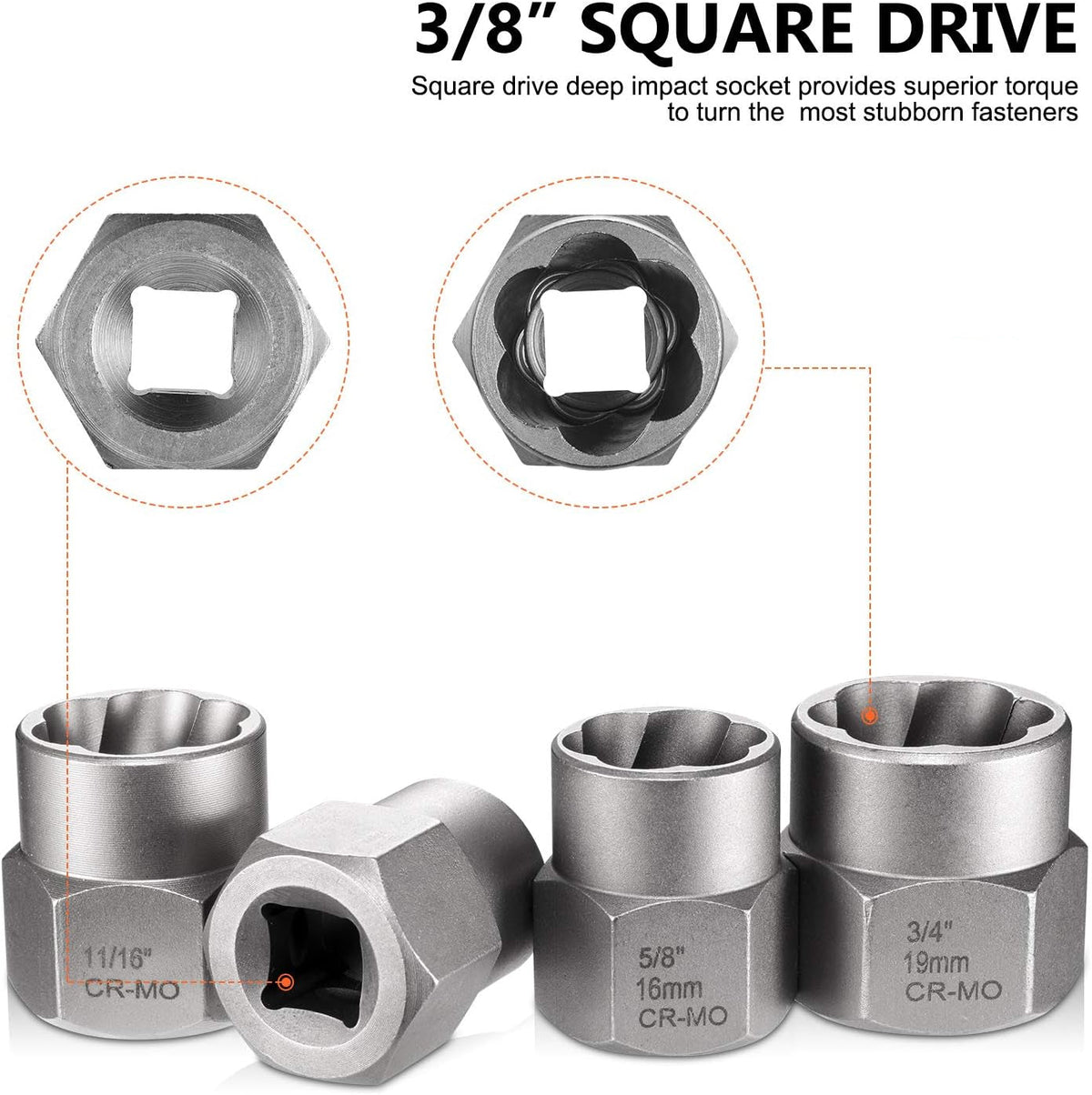 14 Pieces Impact Bolt & Nut Remover Set