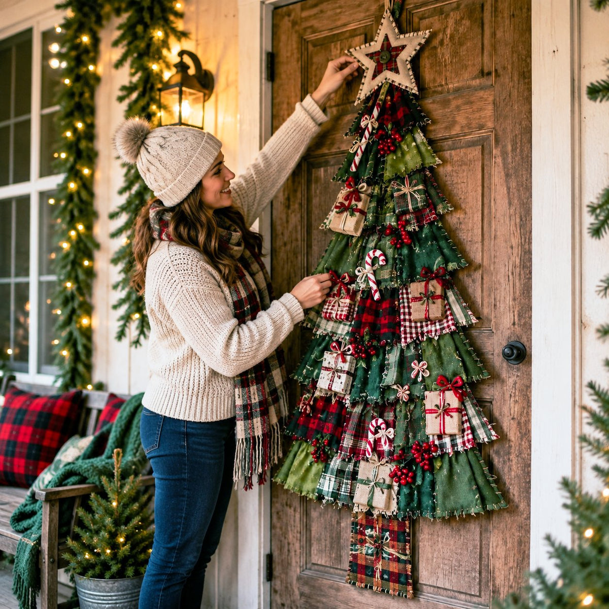 🎄Beginner-Friendly DIY Oversized Patchwork Christmas Tree Door Hanging Kit | Complete Kit with All Tools & Step-by-Step Guide Included