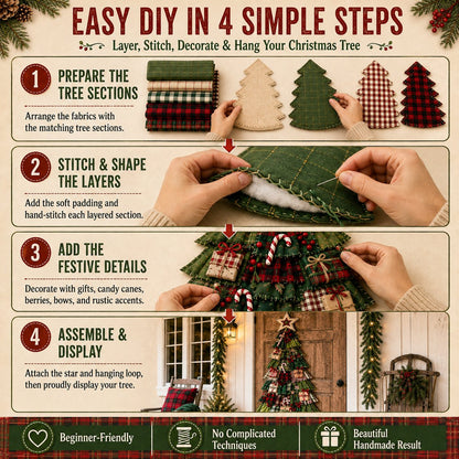 🎄Beginner-Friendly DIY Oversized Patchwork Christmas Tree Door Hanging Kit | Complete Kit with All Tools & Step-by-Step Guide Included