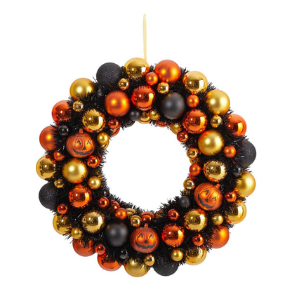 Nearly Natural 19” Halloween Shatterproof Jack O'lantern Pumpkin Ornament Wreath