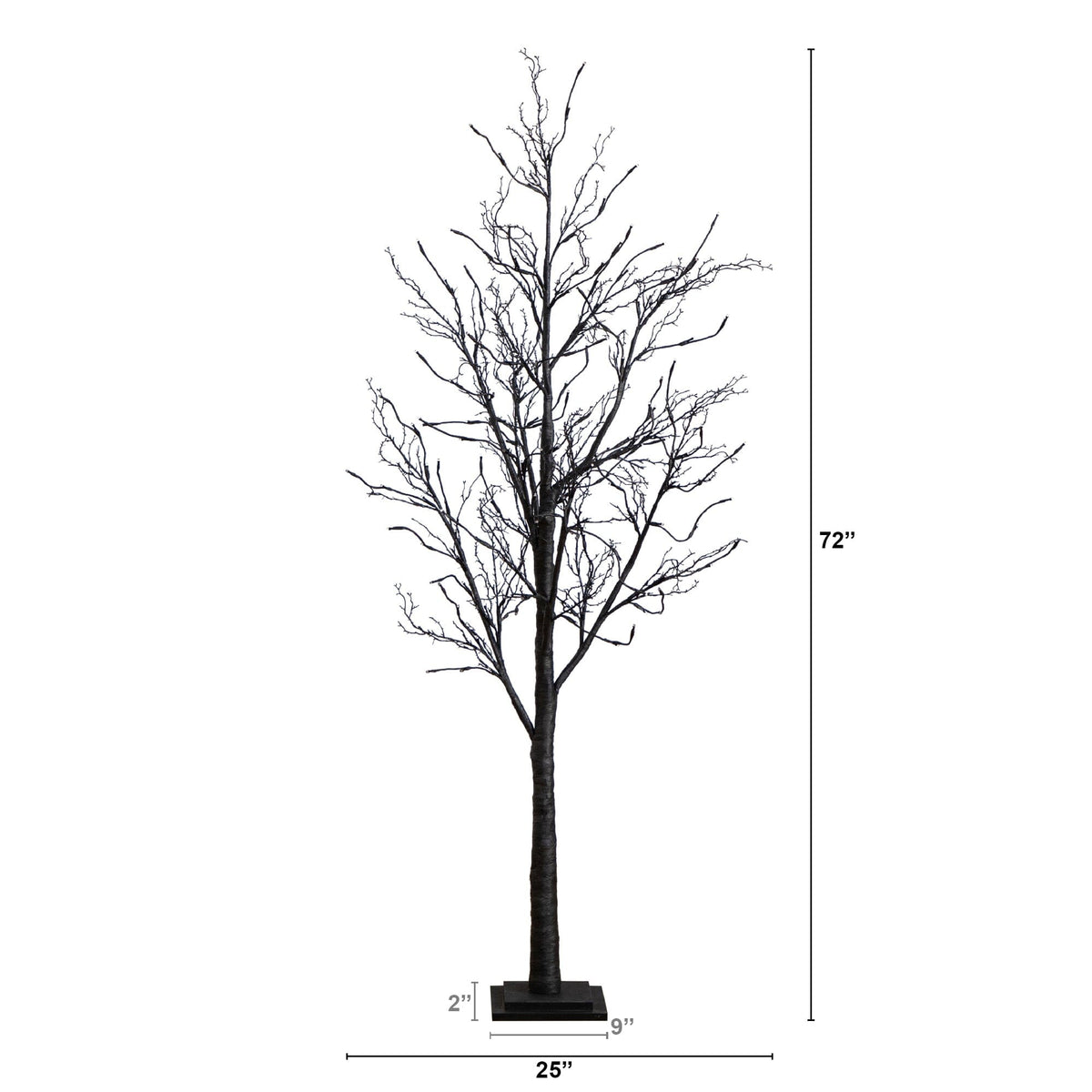 Nearly Natural 6’ Pre-Lit Halloween Black Twig Artificial Tree with 300 Orange & Purple LED Lights