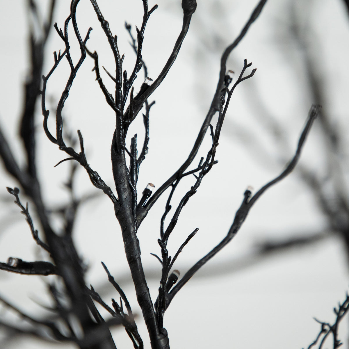 Nearly Natural 6’ Pre-Lit Halloween Black Twig Artificial Tree with 300 Orange & Purple LED Lights