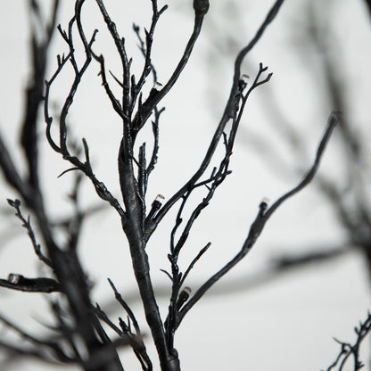 Nearly Natural 6’ Pre-Lit Halloween Black Twig Artificial Tree with 300 Orange & Purple LED Lights