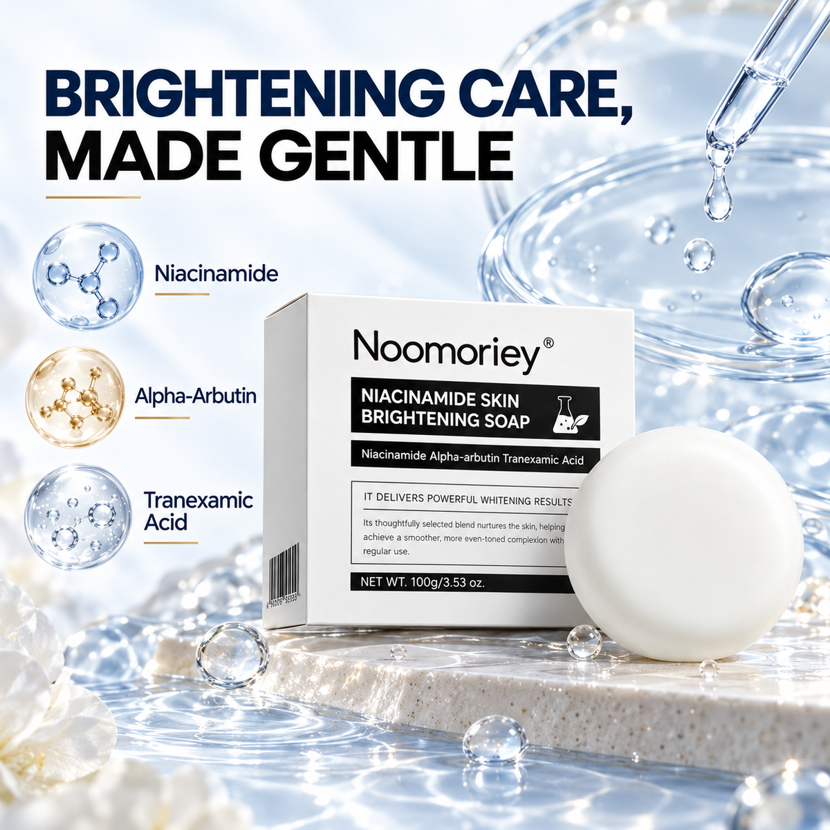 🔥 50% OFF Niacinamide Brightening Soap Bar – Gentle Body Cleanser for Smooth, Radiant Skin