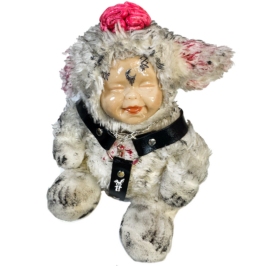 Bunny Doll W/ Exposed Brain - Morgue Collection | Horror Collectible Gift | NYC Halloween Store