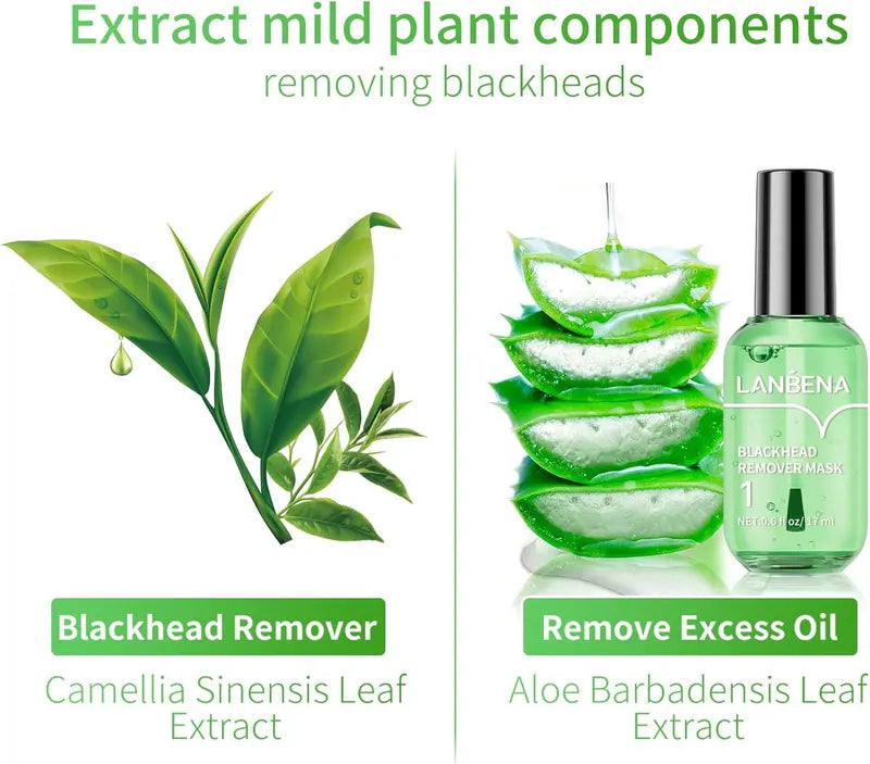 🌿 50% OFF Green Tea Blackhead Remover Kit ✨ 100 Pore Strips + Pore Care Serum