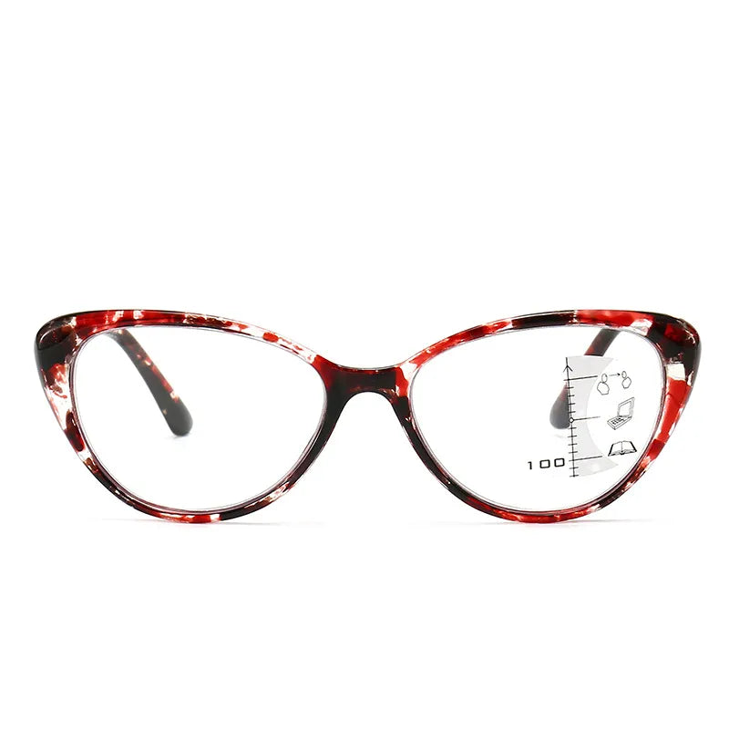 CAT EYE WITH PEARL HINGE PROGRESSIVE MULTIFOCAL READING GLASSES