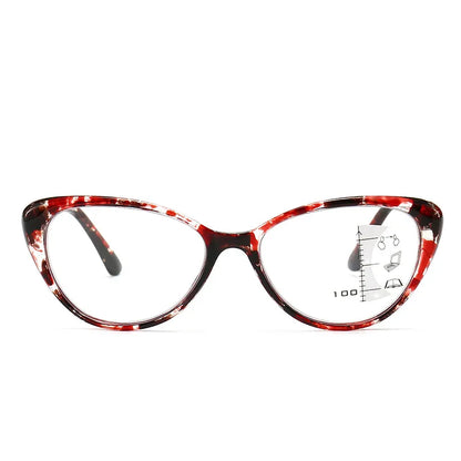 CAT EYE WITH PEARL HINGE PROGRESSIVE MULTIFOCAL READING GLASSES