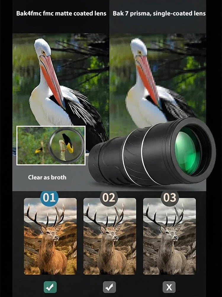 💯 Recommended by mountain guides! 100x high-powered monoculars, IPX5 waterproof and fogproof 🧭🔭