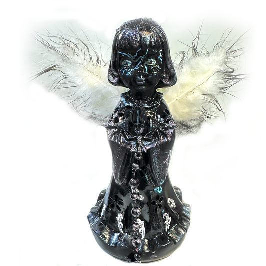 Black Angel W/ Feathers - Morgue Collection | Horror Collectible Gift | NYC Halloween Store