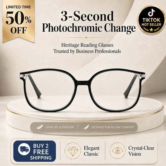Unisex Daily Wear Semi-Rimless Metal Frame Blue Light Blocking Glasses - Lightweight, Comfortable, Photochromic PC Lenses