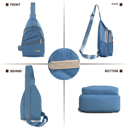 Women's Solid Color Quilted Waterproof Belt Bag