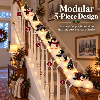 🔥Hot Sale 22% OFF🔥Playful Penguin Snowy Stair Railing Decor