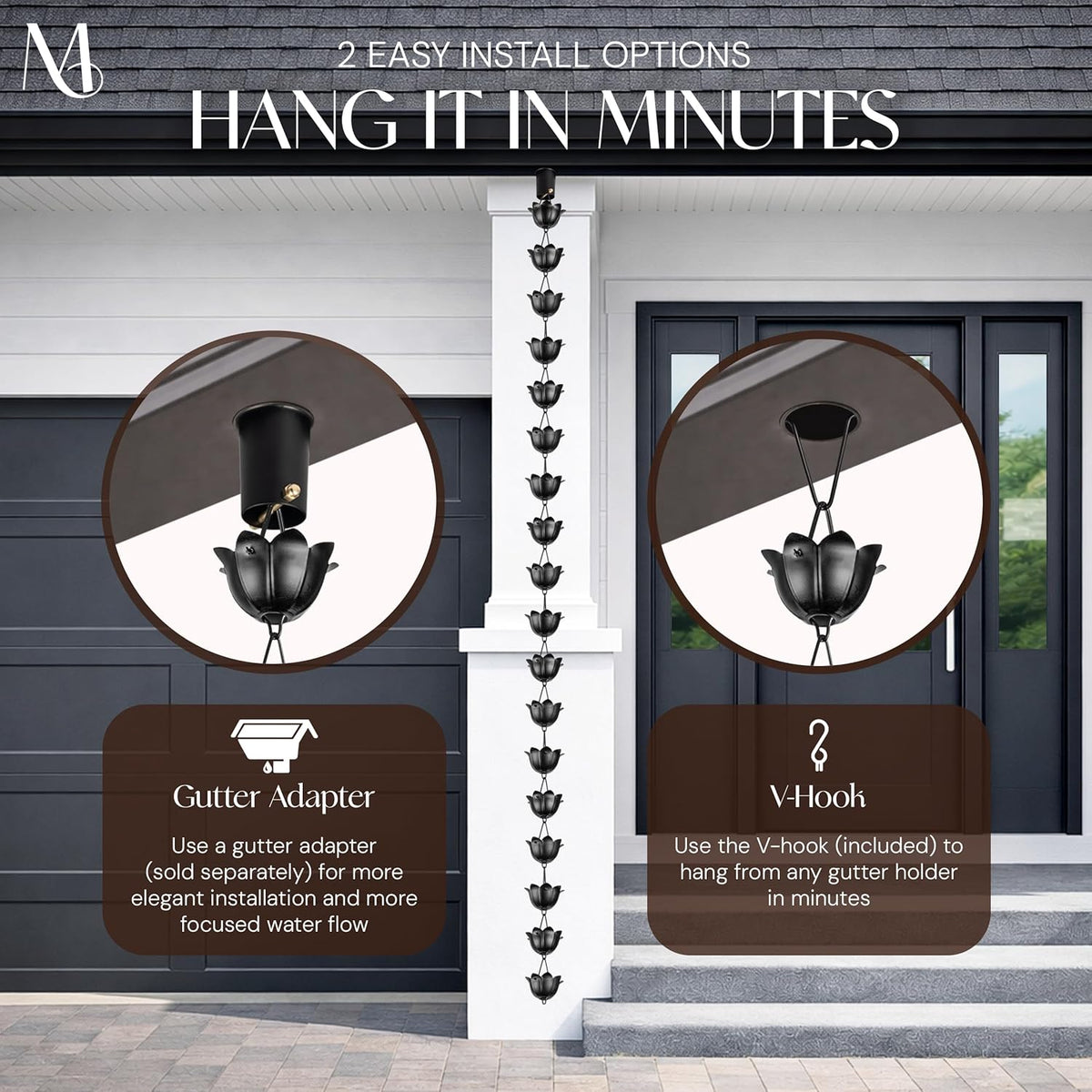 Free Shipping🔥Monarch Rain Chains Aluminum 'Lotus' Series Rain Chain (for Gutters)