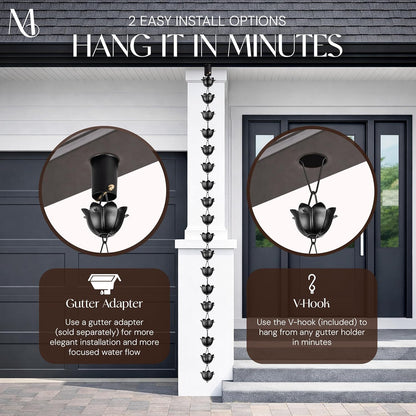 Free Shipping🔥Monarch Rain Chains Aluminum 'Lotus' Series Rain Chain (for Gutters)