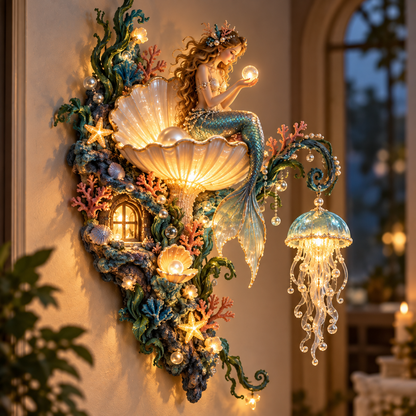 ⏰Limited Stock 50% OFF - 🧜‍♀️✨ Mermaid Pearl Wall Light 🐚🌊