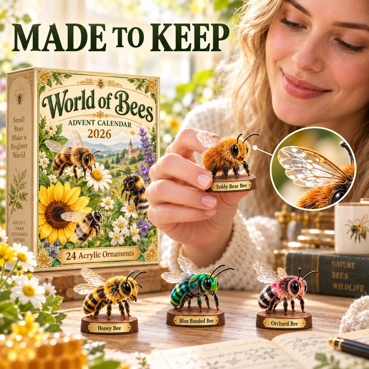 🐝World of Bees 2026 Advent Calendar | 24 Unique Acrylic Ornaments