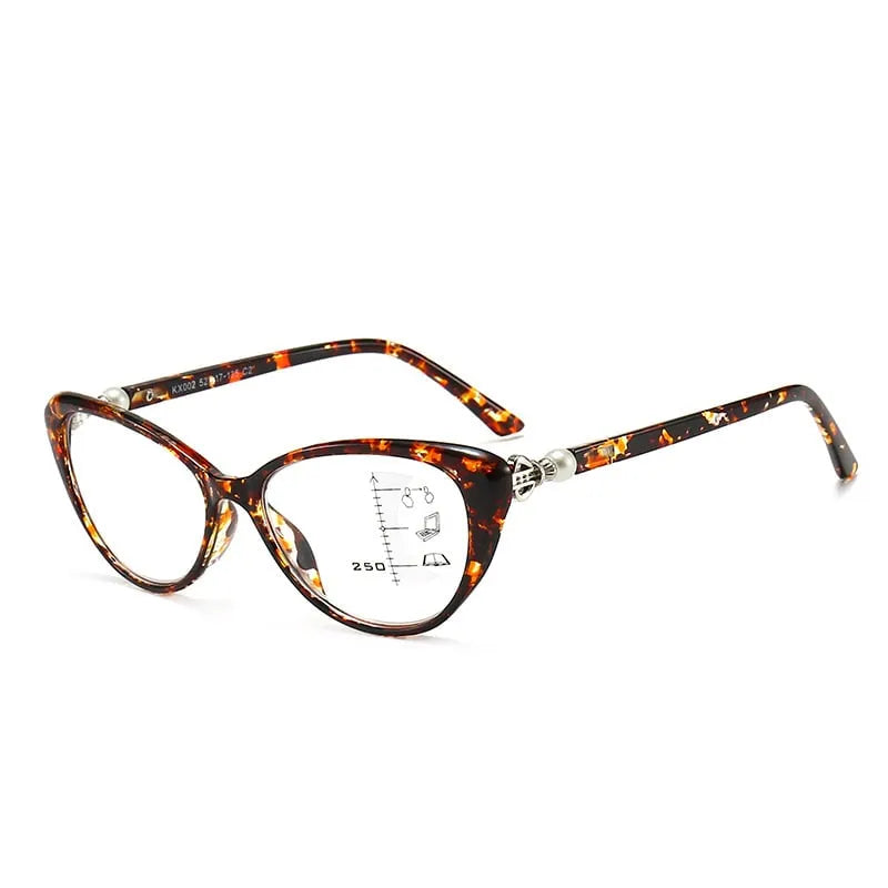 CAT EYE WITH PEARL HINGE PROGRESSIVE MULTIFOCAL READING GLASSES