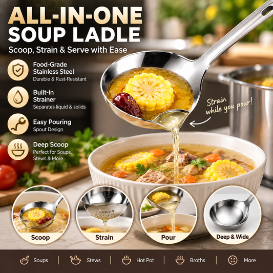 BUY 1 GET 1 FREE🥣 304 Stainless Steel Deep Soup Ladle