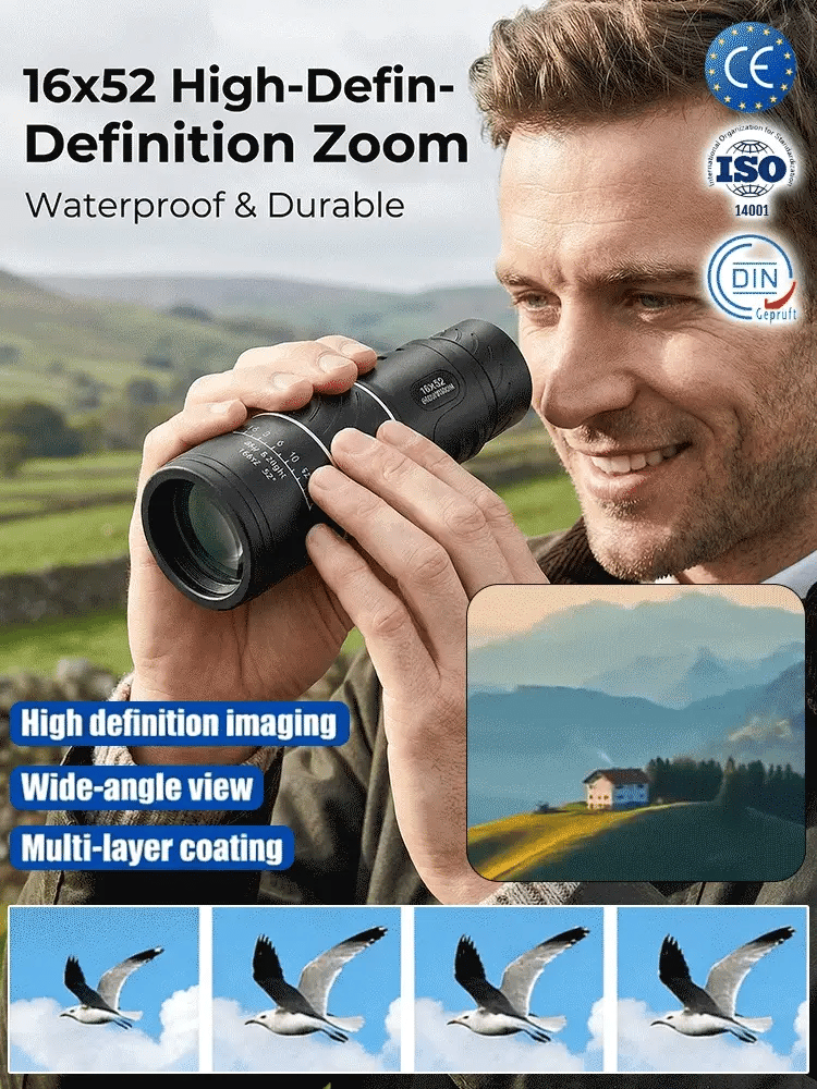 💯 Recommended by mountain guides! 100x high-powered monoculars, IPX5 waterproof and fogproof 🧭🔭