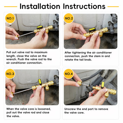 🔧 50% OFF Dual-Size AC Valve Core Remover & Installer Kit 1/4' & 5/16' SAE