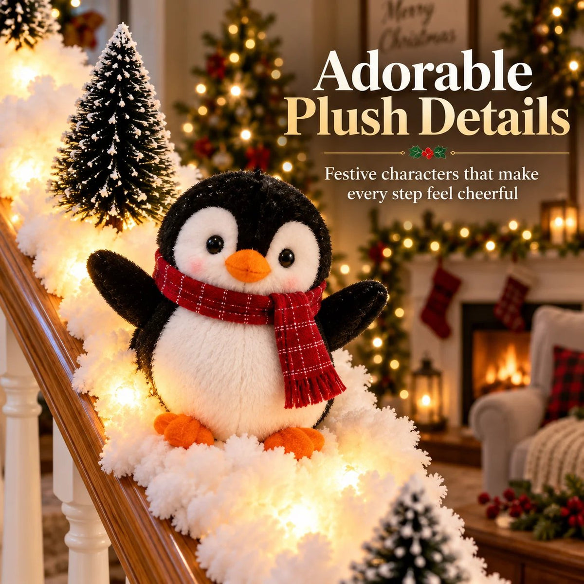 🔥Hot Sale 22% OFF🔥Playful Penguin Snowy Stair Railing Decor