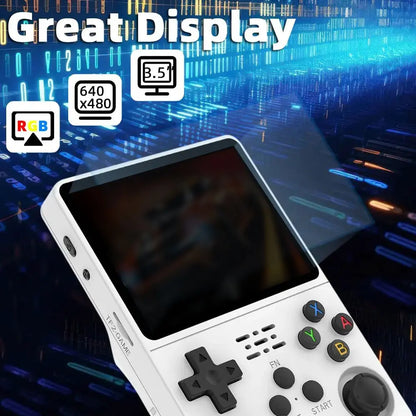 R36S Retro Handheld Game Console – 3.5' IPS Screen, Linux System, 3000mAh Battery, Preloaded Games
