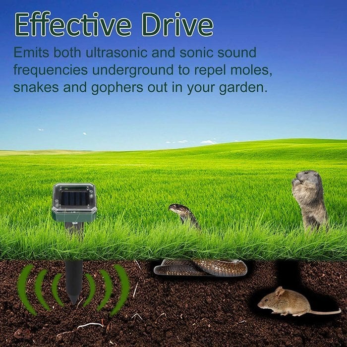🌱🏡Solar Power Mouse Mole Snakes Pest Rodent Repeller