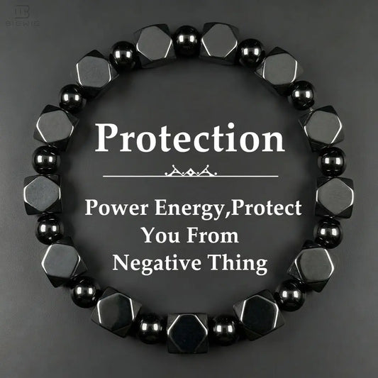 🖤 Hematite Protection Bracelet for Dad – Minimalist Beaded Stone Bracelet, Meaningful Father’s Day Gift for Him