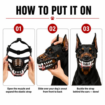 🐺🧛Scary Fang Dog Muzzle – Soft Latex Halloween Pet Accessory
