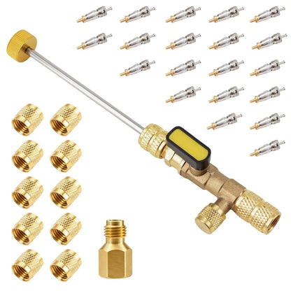 🔧 50% OFF Dual-Size AC Valve Core Remover & Installer Kit 1/4' & 5/16' SAE