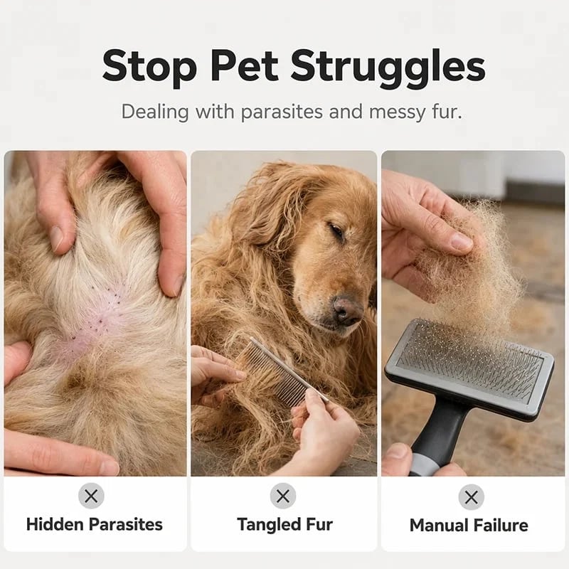 🐶 Electric Pet Hair Comb – Suction & Detangling Tool, Gentle Grooming for Dogs & Cats