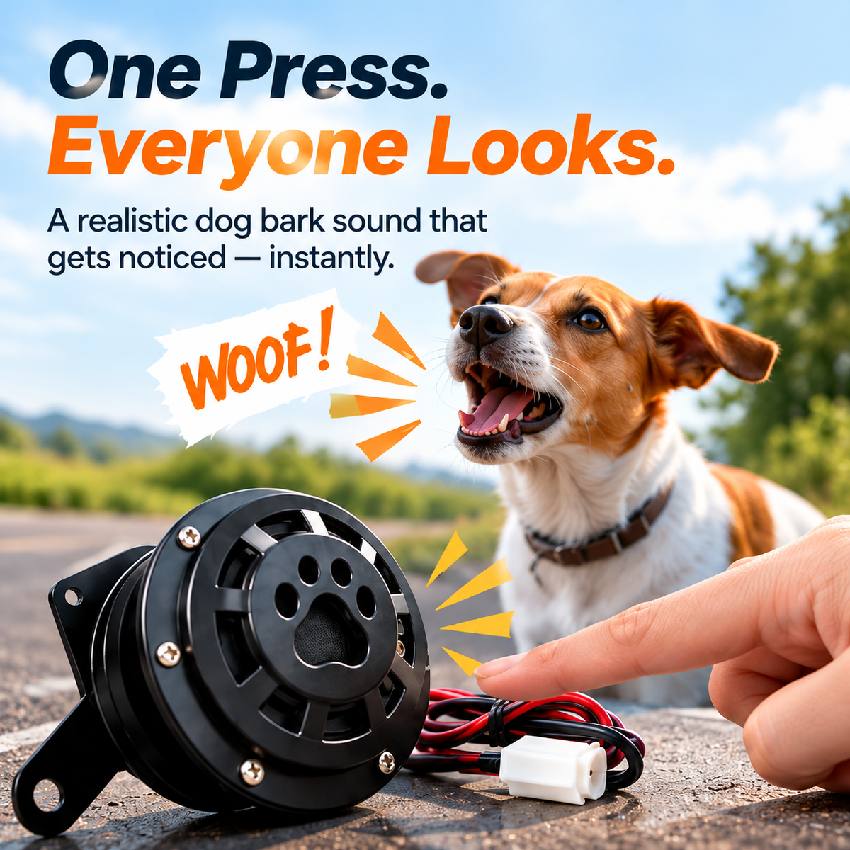 Last Day Promotion 🔥Dog Barking Horn Car Horn Reversing 12V-80V Universal Motorcycle Electric Vehicle Horn Trumpet