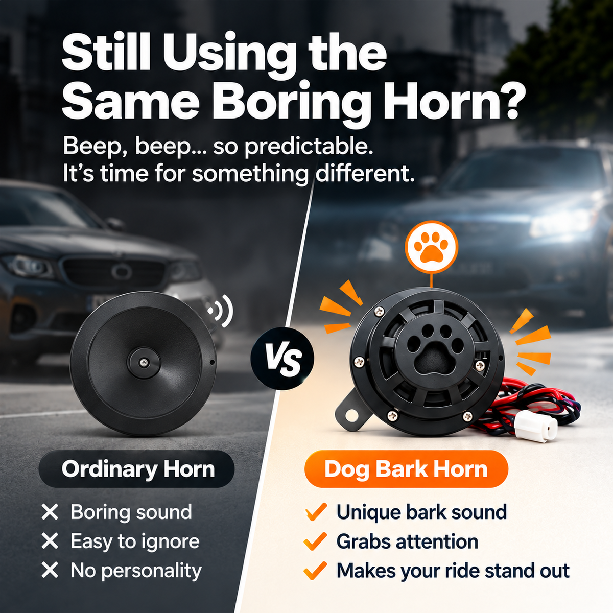 Last Day Promotion 🔥Dog Barking Horn Car Horn Reversing 12V-80V Universal Motorcycle Electric Vehicle Horn Trumpet