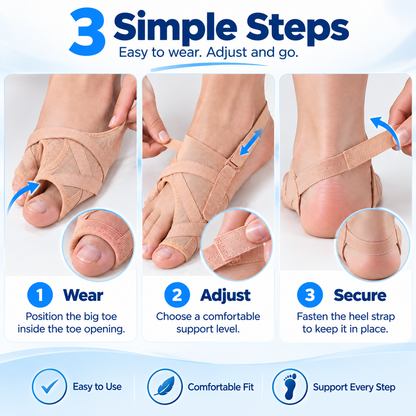🦶 5-Level Adjustable Big Toe Corrector – Toe-to-Heel Alignment Support for Everyday Comfort