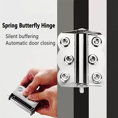 4 Pcs Spring Loaded Hinges Stainless Steel Self Closing Screen Door Hinges