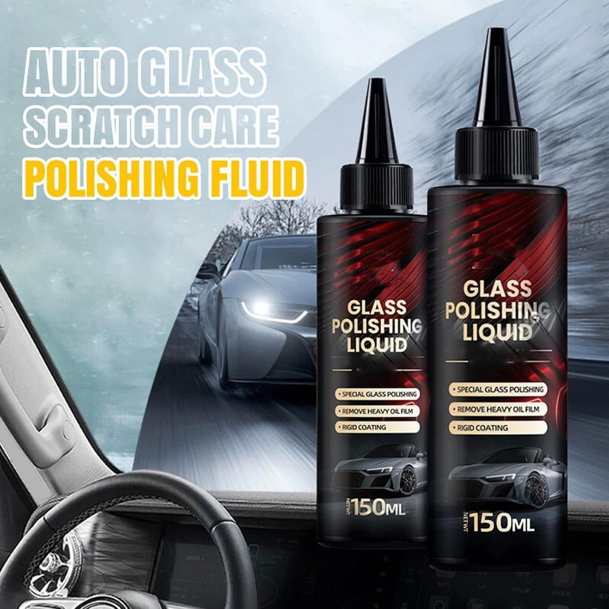 Auto Glass Scratch Care Polishing Fluid – Scratch-Free, Liquid Glass Car Polish, D1 Glass Polishing Liquid for Minor Scratches Long-Lasting Protection