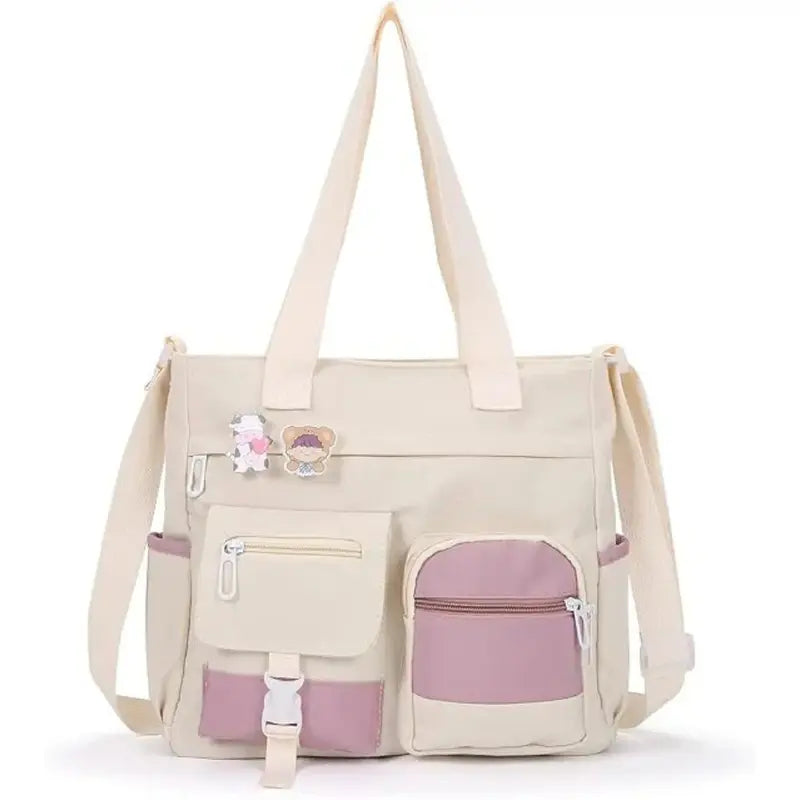 👜 Large Capacity Canvas Tote Bag – Casual Shoulder & Crossbody Bag for College, Work & Everyday Use