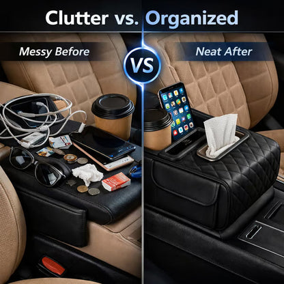 Multifunctional PU Leather Car Armrest Box Mat
