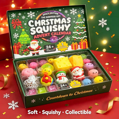 Christmas Squishy Advent Calendar Bundle | Halloween & Holiday Fidget Toy Countdown Calendars, 24 Surprise Squishies Each