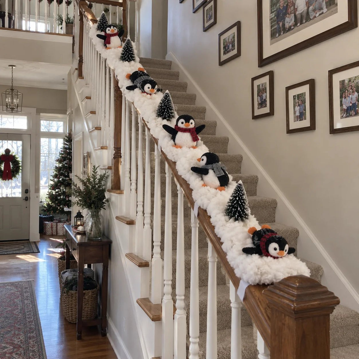 🔥Hot Sale 22% OFF🔥Playful Penguin Snowy Stair Railing Decor
