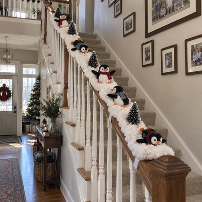 🔥Hot Sale 22% OFF🔥Playful Penguin Snowy Stair Railing Decor