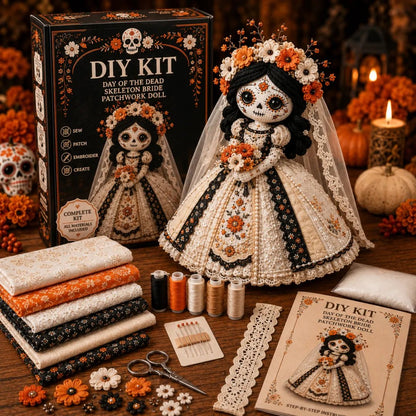 🎃 Halloween DIY Sewing Craft Kit – Patchwork Hand-Stitching Set for Festive Home Decor