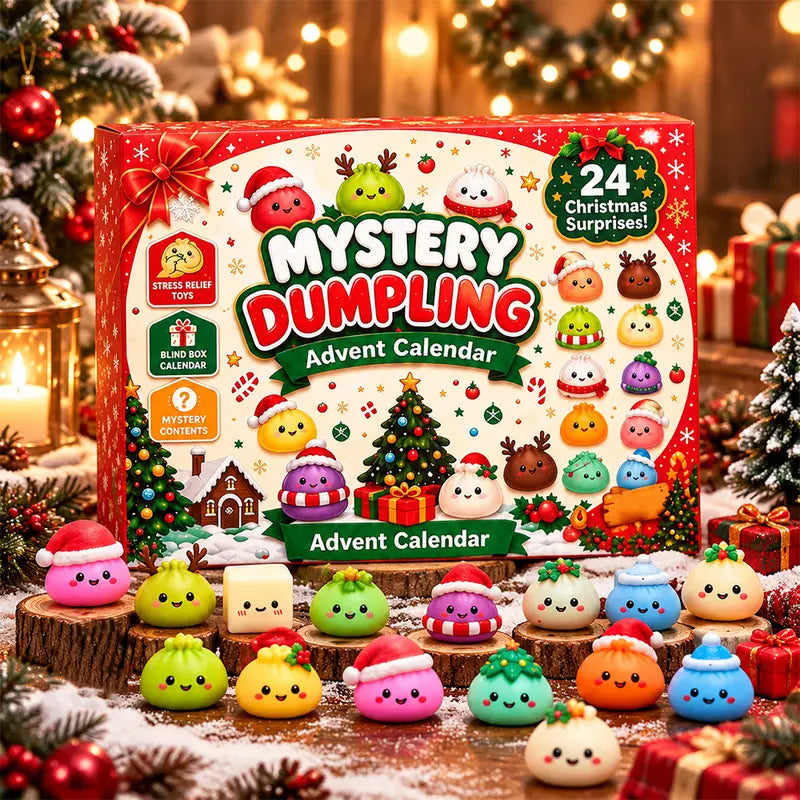 2026 Christmas 24-Day Advent Calendar Gift Set - Dumpling Squishies, Glitter Fidget Toys, Blind Box Quirky Whimsical Stress-Relief Indoor Recreation Gifts for Kids
