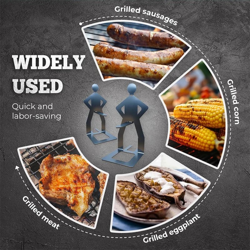 🍖Outdoor prankster Stainless Steel BBQ Sausage Holder-Buy 1 Free 1