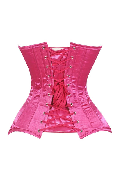 Lavish Sweetheart Hot Pink Satin Overbust Corset | NYC Corset Shop | Steampunk & Burlesque Corset